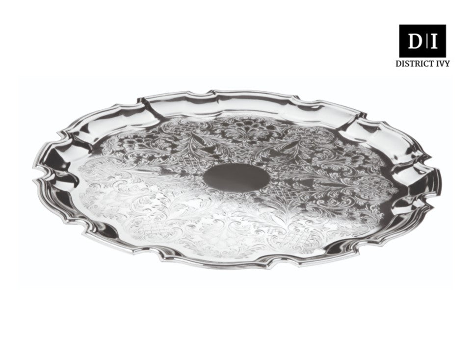 (READY STOCK) QUEEN ANNE SILVERWARE Large Chippendale Tray 31.5cm