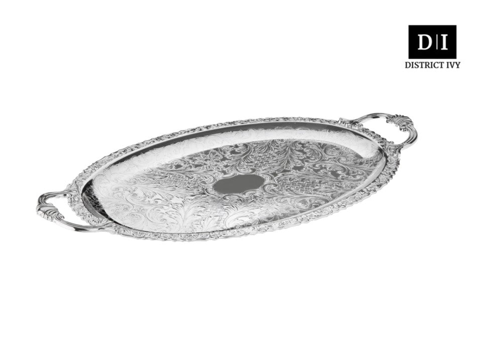 (READY STOCK) QUEEN ANNE SILVERWARE Oval Tray-Handles
