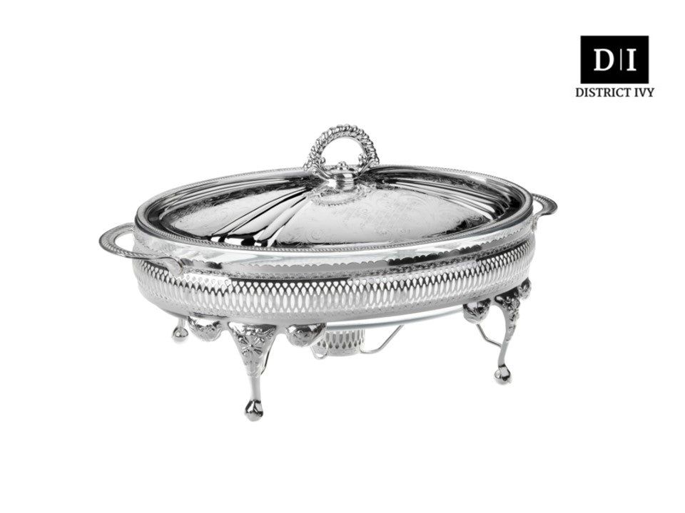 (READY STOCK) QUEEN ANNE SILVERWARE Oval Casserole-Lid-Warmer